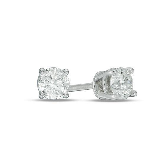 Round Cut Sparkling Real 2.00 Carats Diamonds Studs Earrings Wg 14K