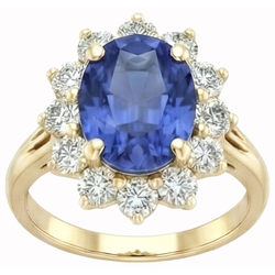 Round Cut Sri Lanka Blue Sapphire Natural Earth Mined DIAMOND ( NOT LAB GROWN )s 3 Ct Ring