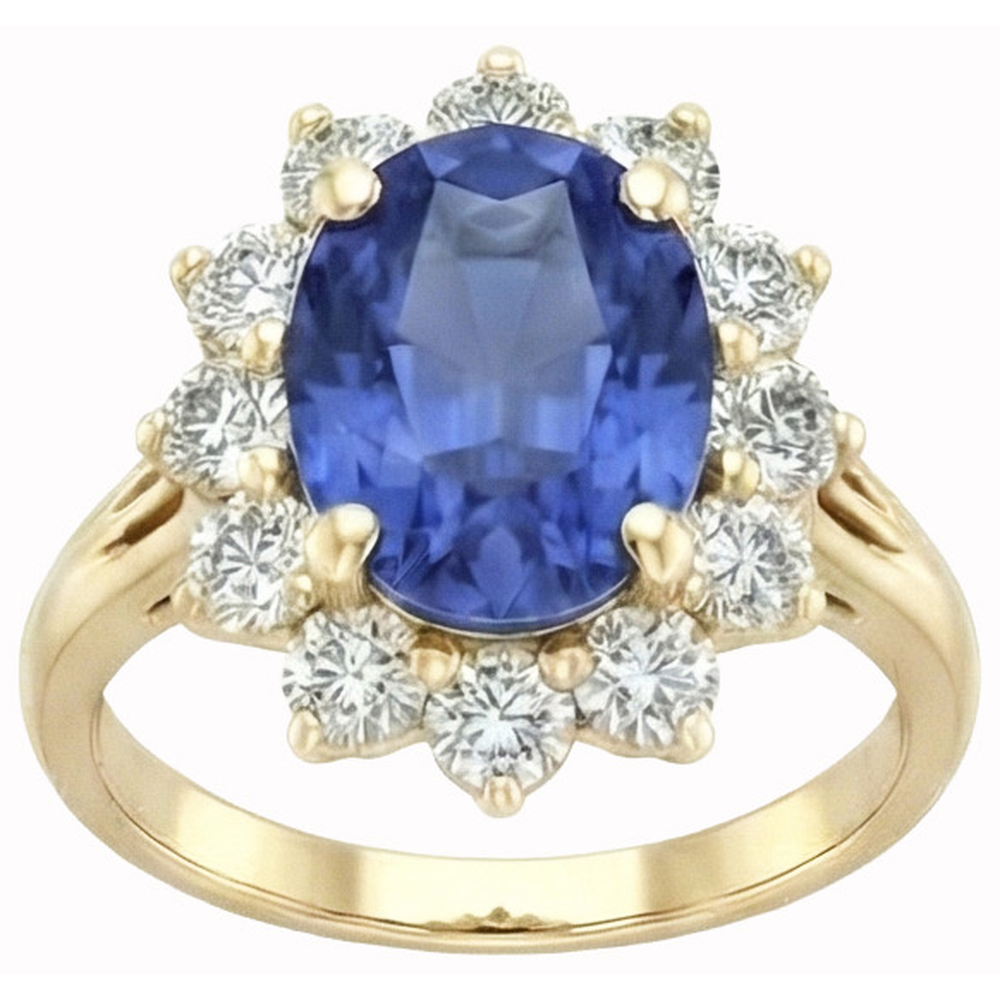 Round Cut Sri Lanka Blue Sapphire Natural Earth Mined DIAMOND ( NOT LAB GROWN )s 3 Ct Ring