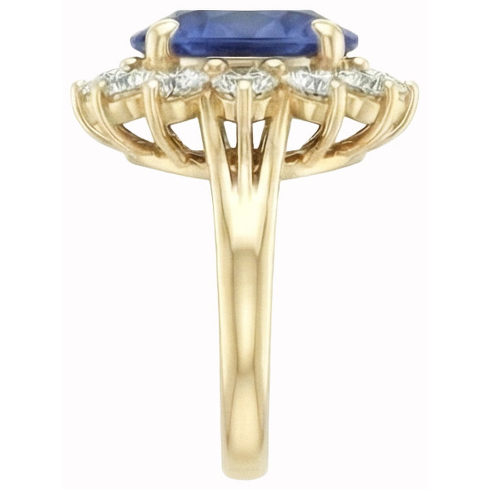 Round Cut Sri Lanka Blue Sapphire Natural Earth Mined DIAMOND ( NOT LAB GROWN )s 3 Ct Ring