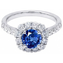 Round Cut Sri Lanka Sapphire Natural Earth Mined DIAMOND ( NOT LAB GROWN ) Ring Gold 14K 1.50 Carats
