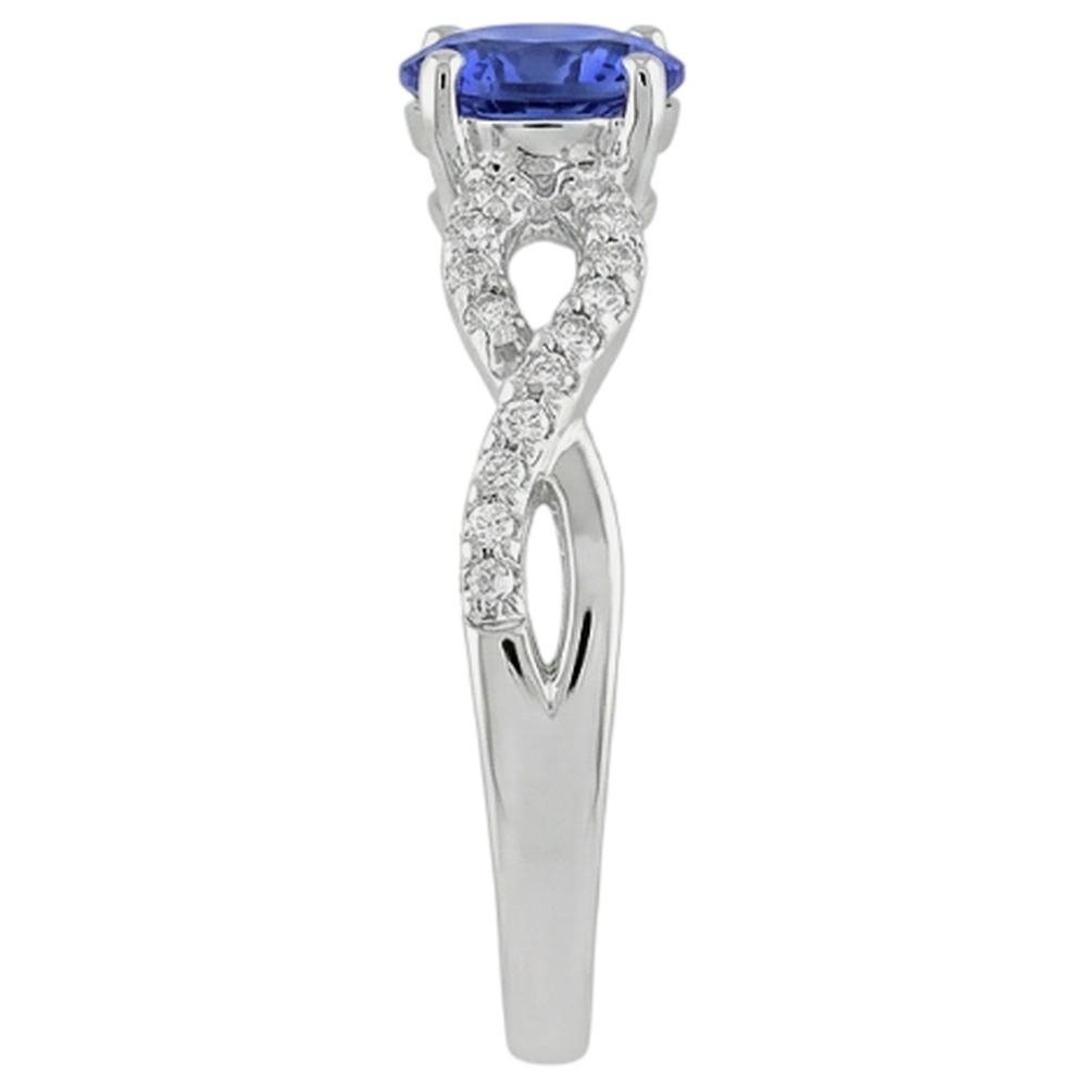 Round Cut Tanzanite 3.50 Carats Natural Earth Mined DIAMOND ( NOT LAB GROWN )s Fancy Ring White Gold 14K