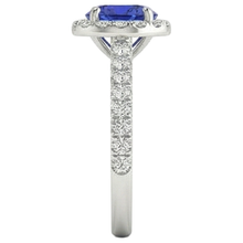 Round Cut Tanzanite And Natural Earth Mined Diamonds 11 Ct Ring White Gold 14K