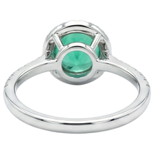 Fine Emerald Gemstone Ring 3-ct 14 Karat Two Tone Gold – back view