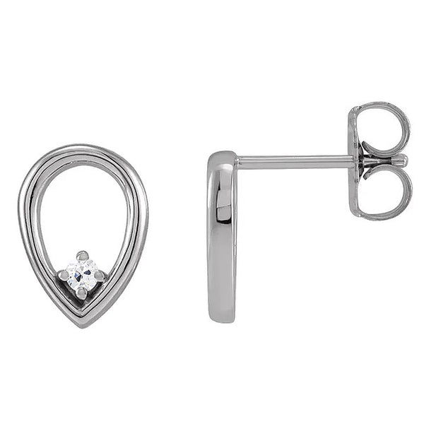 Round Diamond Natural Old Miner Stud Earrings 1 Carat Teardrop Style Jewelry