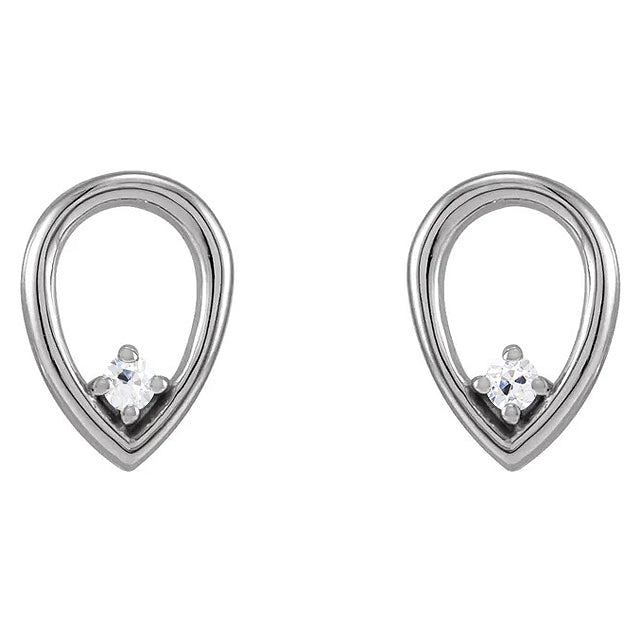 Round Diamond Natural Old Miner Stud Earrings 1 Carat Teardrop Style Jewelry