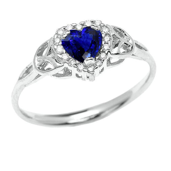 Round Diamond Ring Heart Ceylon Sapphire Infinity Style