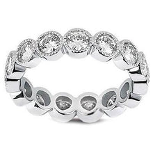 Round Diamond Wedding Eternity Genuine Band 4 Carats 14K White Gold