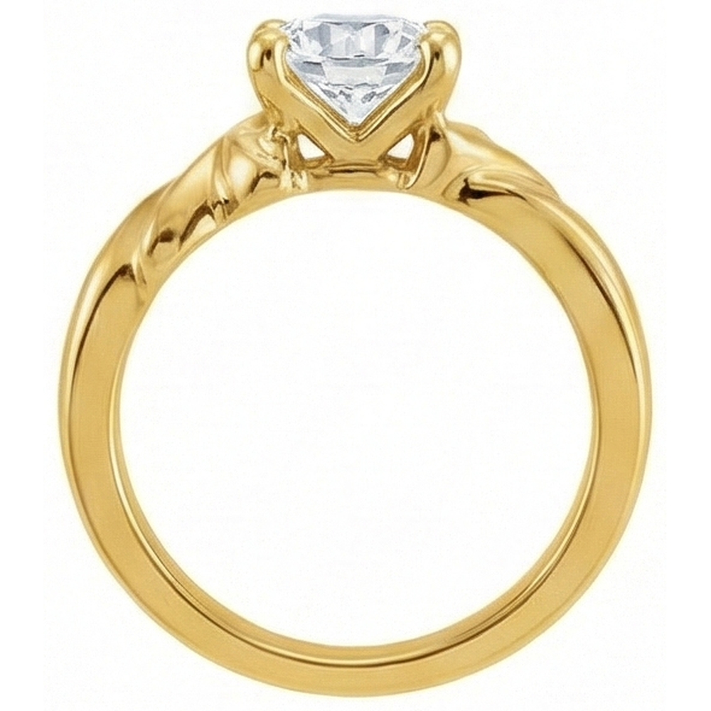 Genuine Fine Diamond Single Stone Ring – front view