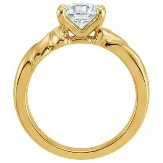 Genuine Fine Diamond Single Stone Ring – front view