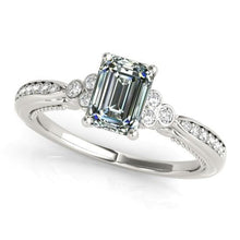 Round & Emerald Natural Earth Mined Diamond Wedding Lady's Ring 14K Gold 4.50 Carats