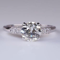 Round Engagement Old Mine Cut Natural Diamond Ring 2.50 Carats Jewelry