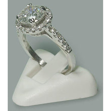 Round Engagement Ring Solitaire Real 2.72 Carats White Gold 14K