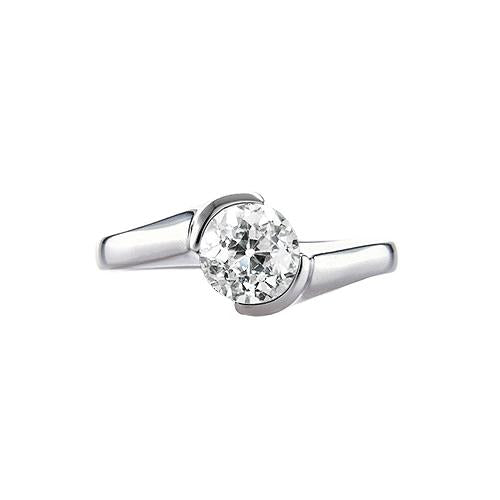 Round Engagement Ring Twisted Style Old European Genuine Diamond 1 carat