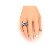 Round Euro Shank Real Diamond Engagement Ring With Accents WG 14K8