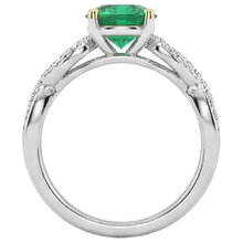 Refined Fine Emerald Colored Stone Ring 1.50 ct – top view