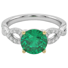 Refined Fine Emerald Colored Stone Ring 1.50 ct – angle view