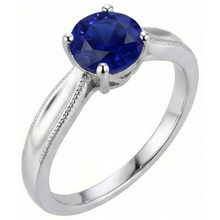 natural round sapphire 1ct ring side angle