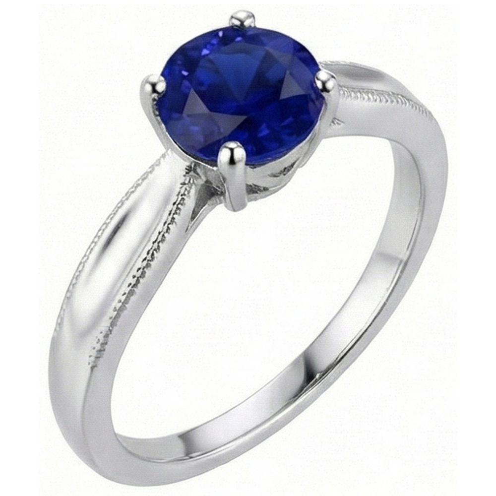 natural round sapphire 1ct ring side angle