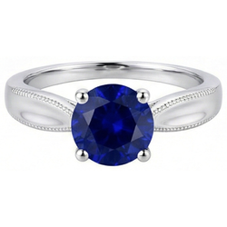 Natural Sapphire Ring 1ct - White Gold 14K