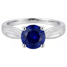 natural round sapphire 1ct ring front view