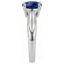 natural round sapphire 1ct ring top view