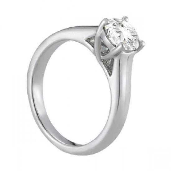 Round Genuine Diamond Solitaire Engagement Ring