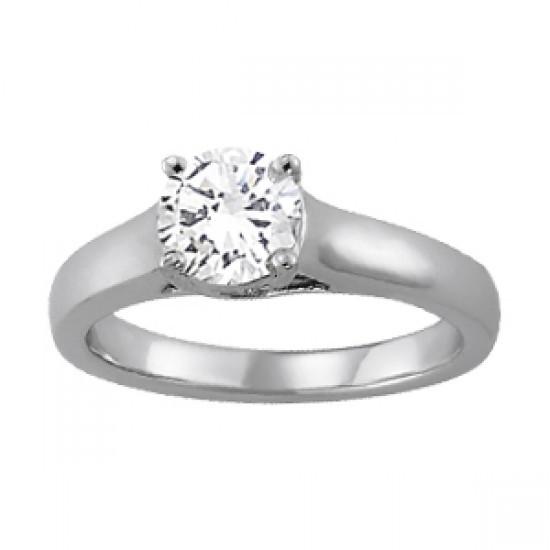 Round Genuine Diamond 1.51 Carats Solitaire Engagement Ring
