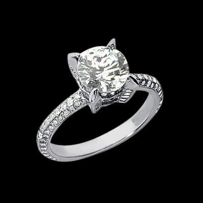 Round Genuine Diamond 2.26 Carats Engagement Solitaire Ring White Gold 14K