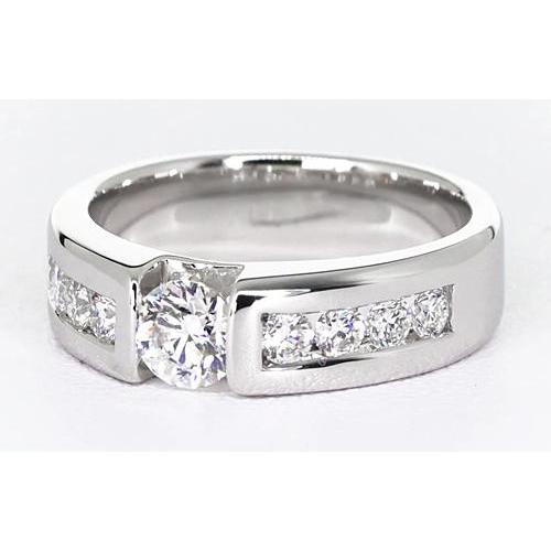 Round Diamond Anniversary Band Tension Set 1.50 Carats