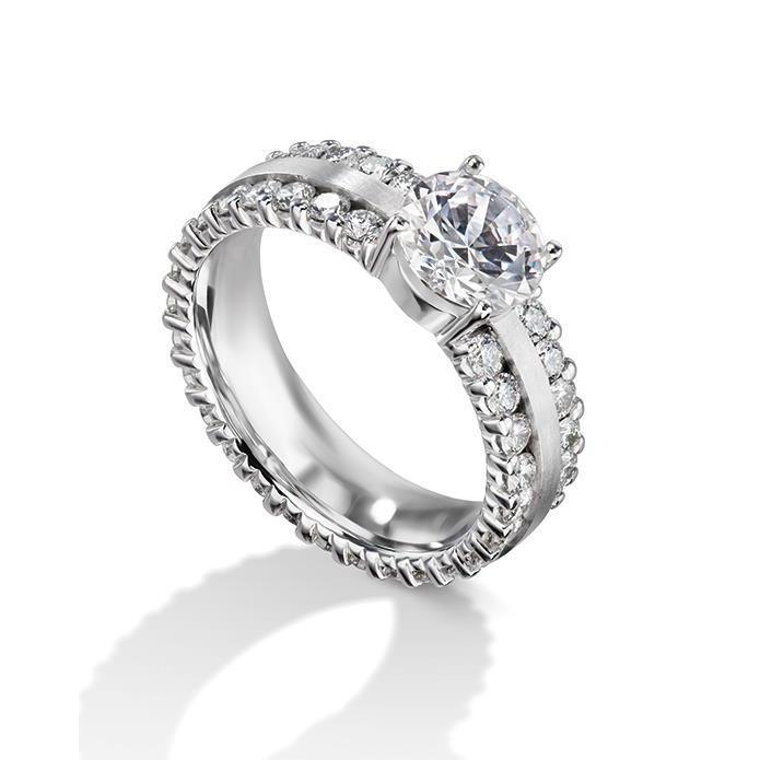 Round Genuine Diamond Engagement Women Ring 4.70 Carats White Gold 14K