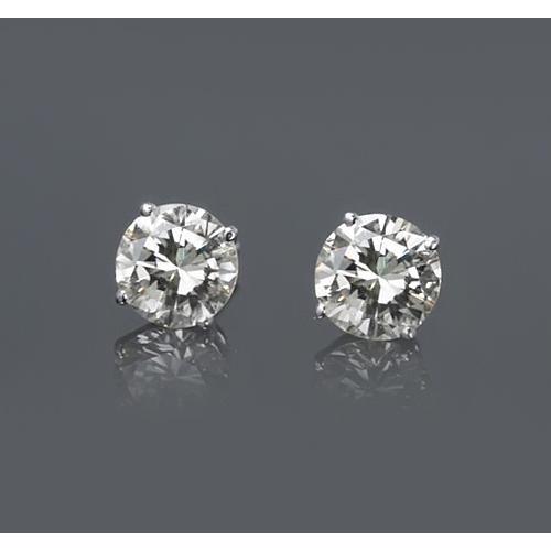 Round Genuine Diamond Stud Earring 