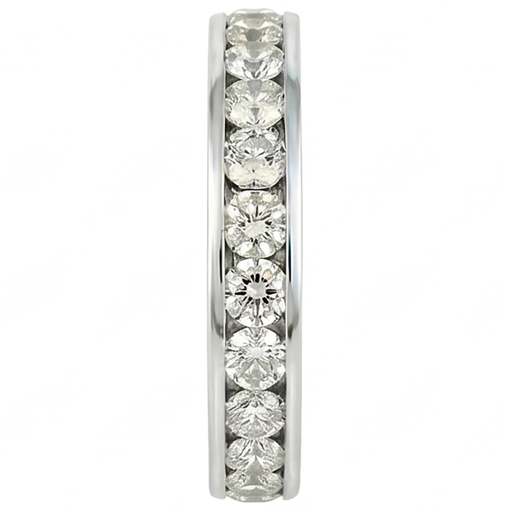 Round Genuine Natural Earth Mined DIAMOND ( NOT LAB GROWN ) Channel Set Jewellery Band 2.40 Carats White Gold 14K