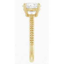 Brilliant Diamond Old Mine Cut Single Stone Ring in 14K Yellow Gold – profile view