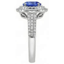 Round Genuine Tanzanite Natural Earth Mined DIAMOND ( NOT LAB GROWN )s Split Fancy Ring 2.65 Carats