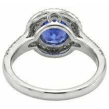 Round Genuine Tanzanite Natural Earth Mined DIAMOND ( NOT LAB GROWN )s Split Fancy Ring 2.65 Carats