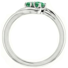 Round Green Emerald Bypass Setting Ring 1.60 Carats White Gold 14K