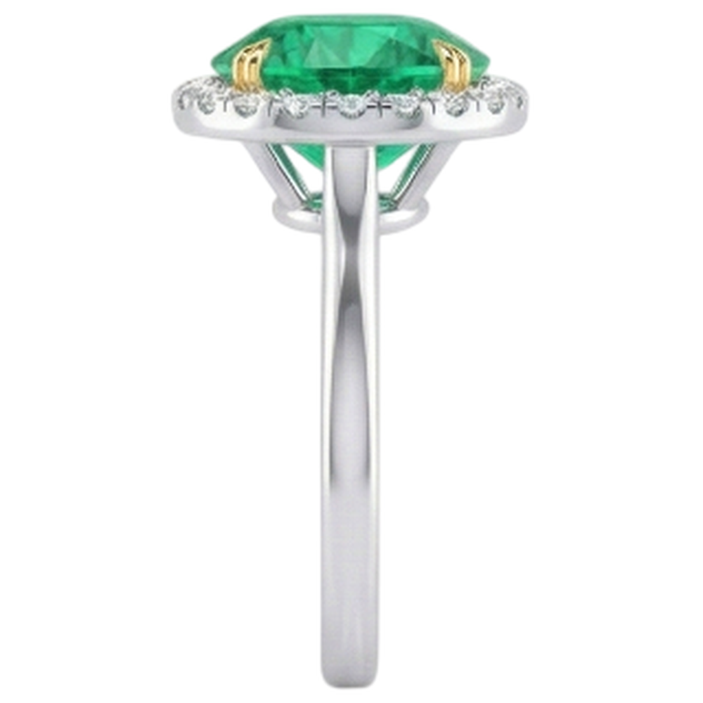 Sophisticated Colombian Emerald Precious Stone Ring 4 ct – profile view
