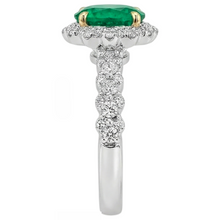 Earth-Mined Fine Emerald Colored Stone Ring – back view