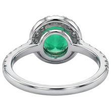 Round Brilliant Emerald ring in 14 Karat Two Tone Gold – top view