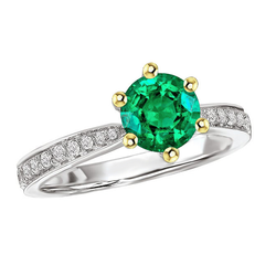 Authentic Tapered Emerald Colored Stone Ring 2.50 ct