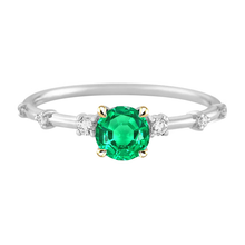Colombian Emerald Gemstone Ring 2-ct 14K Two Tone Gold – main view