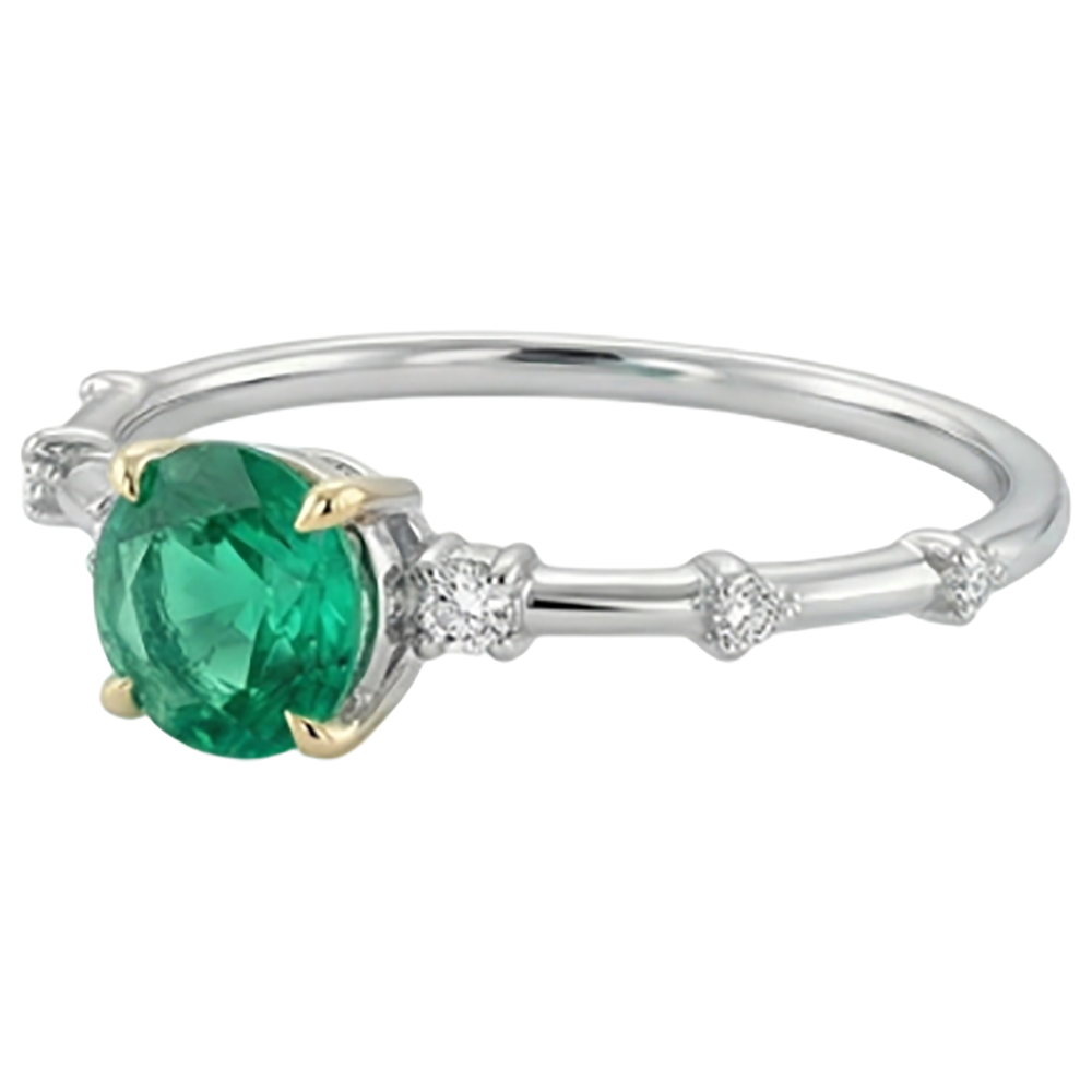Brilliant Colombian Emerald Gemstone Ring 2 ct – profile view