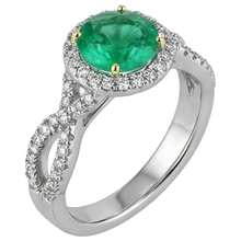 Luxury Emerald Colored Stone Ring 2.50 ct – angle view