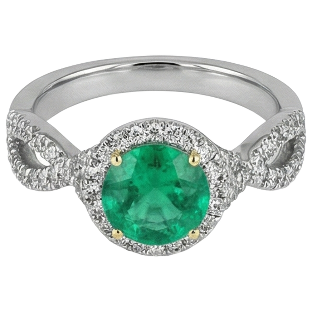 Earth-Mined Emerald Colored Stone Ring – side view