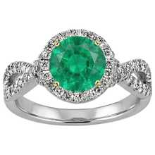 Earth-Mined Emerald Colored Stone Ring – front view