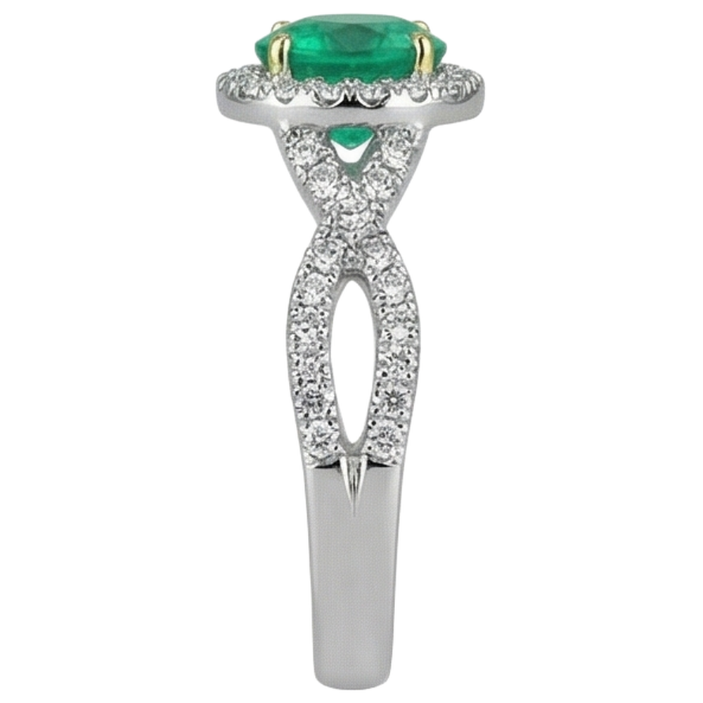 Earth-Mined Emerald Colored Stone Ring – top view