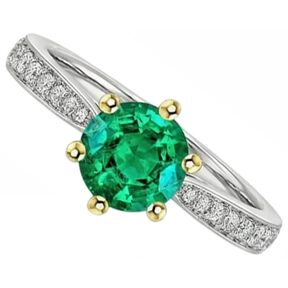Authentic Emerald Colored Stone Ring – angle view
