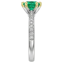 Emerald Colored Stone Ring 2.50-ct Two-Tone 14K Gold – back view