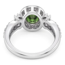 Round Green Sapphire Natural Earth Mined DIAMOND ( NOT LAB GROWN ) Ring White Gold Jewellery 1.35 Ct.